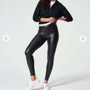 Spanx Faux Leather Legging - Tummy Control Legging - High Waist - Black XL